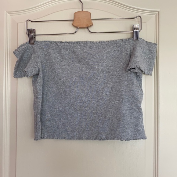 Grey Off The Shoulder Top - Picture 1 of 4